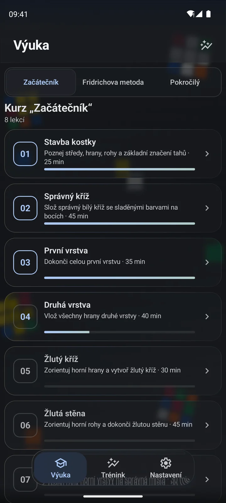 Cubiq · Výuka od začátečníka po pokročilé techniky · Čeština