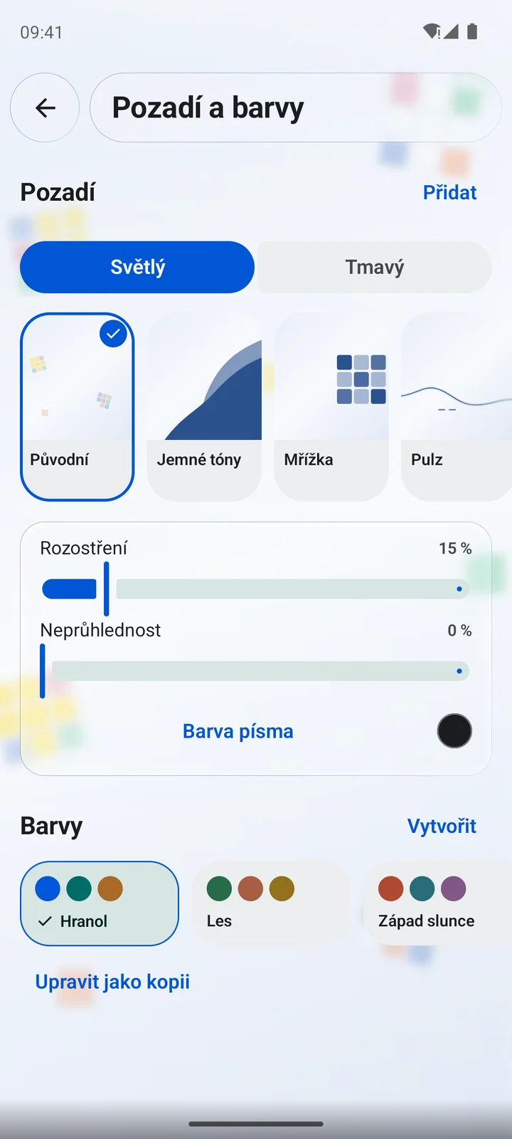 Cubiq · Vlastní vzhled · Čeština