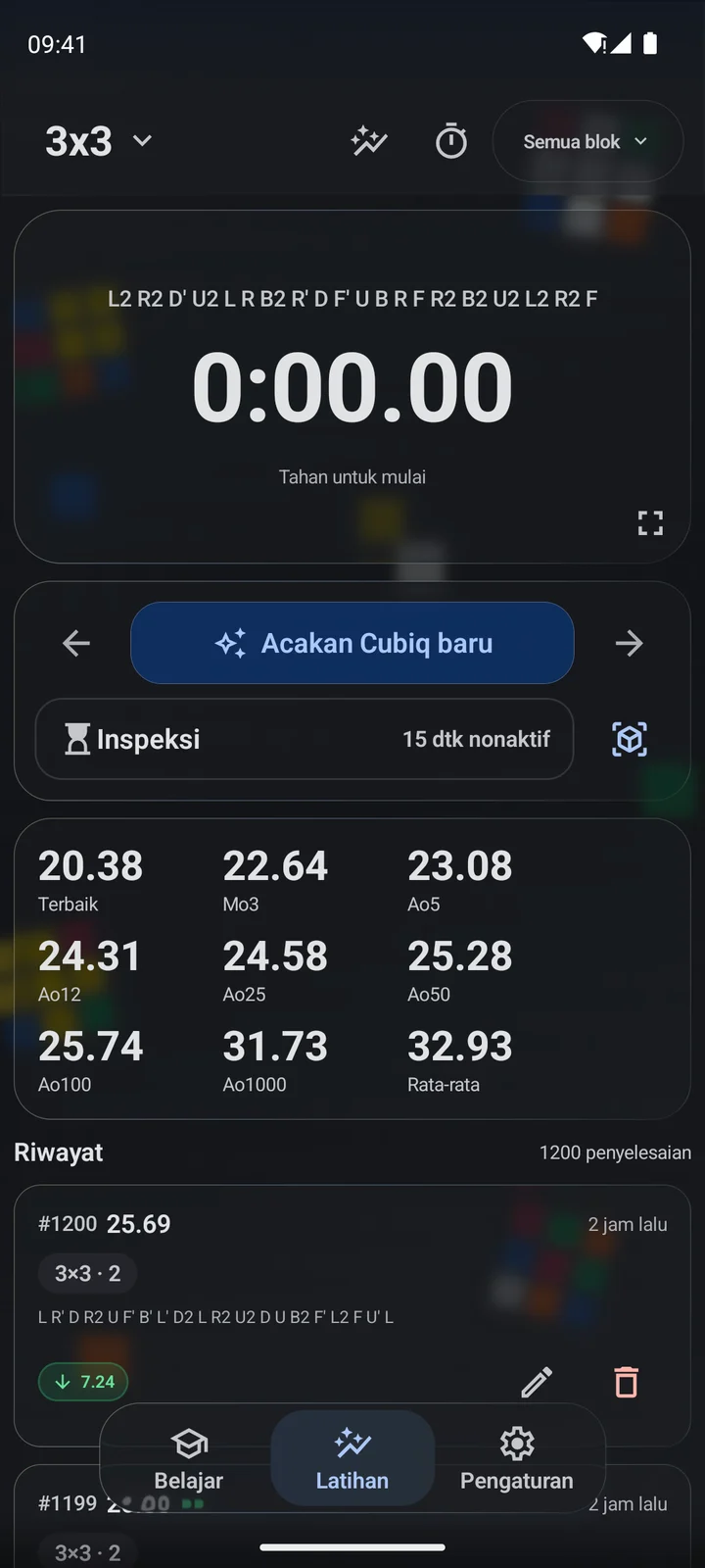 Cubiq · Timer dan acakan · Bahasa Indonesia