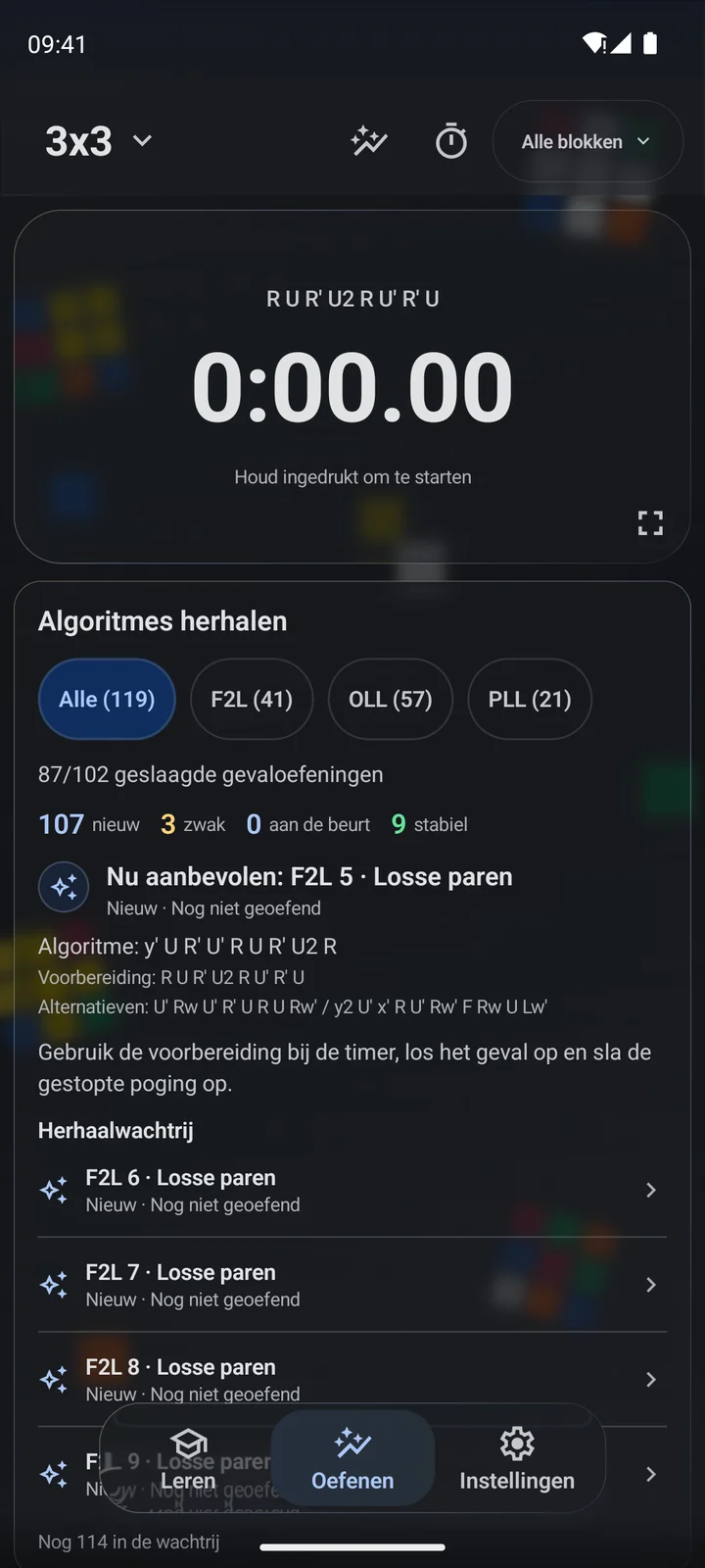 Cubiq · Algoritmen en fasen oefenen · Nederlands