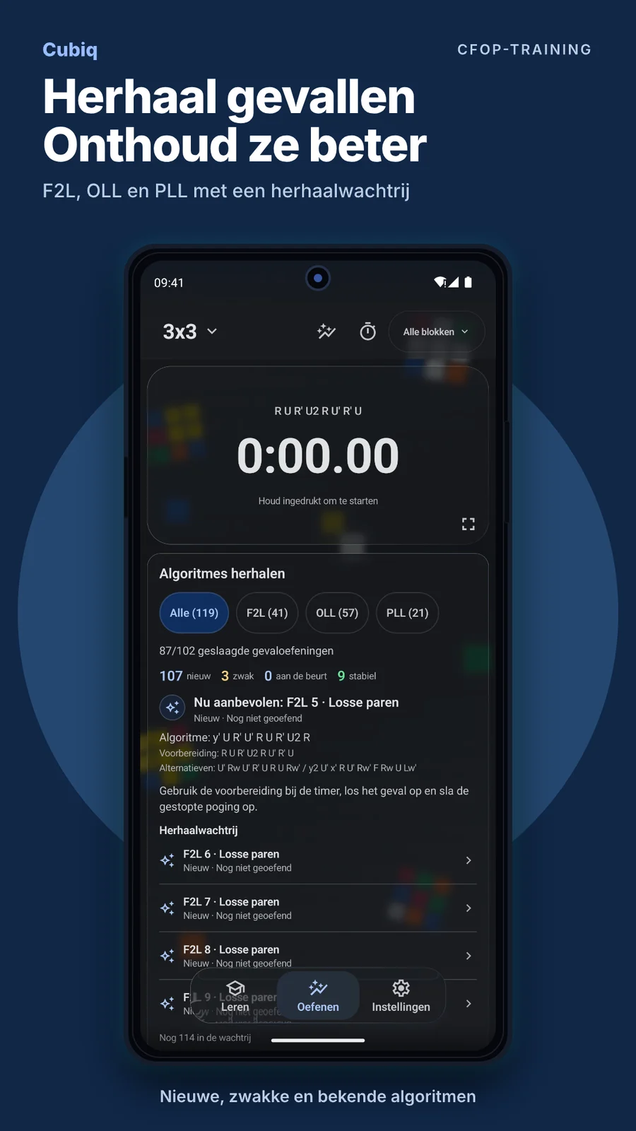 Cubiq · Algoritmen en fasen oefenen · Nederlands