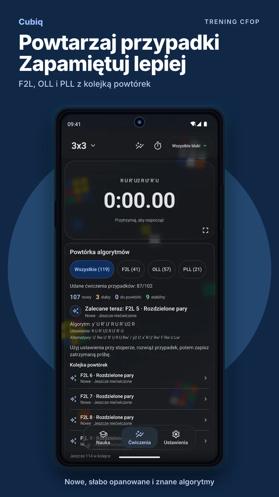 Cubiq · Trening algorytmów i etapów · Polski