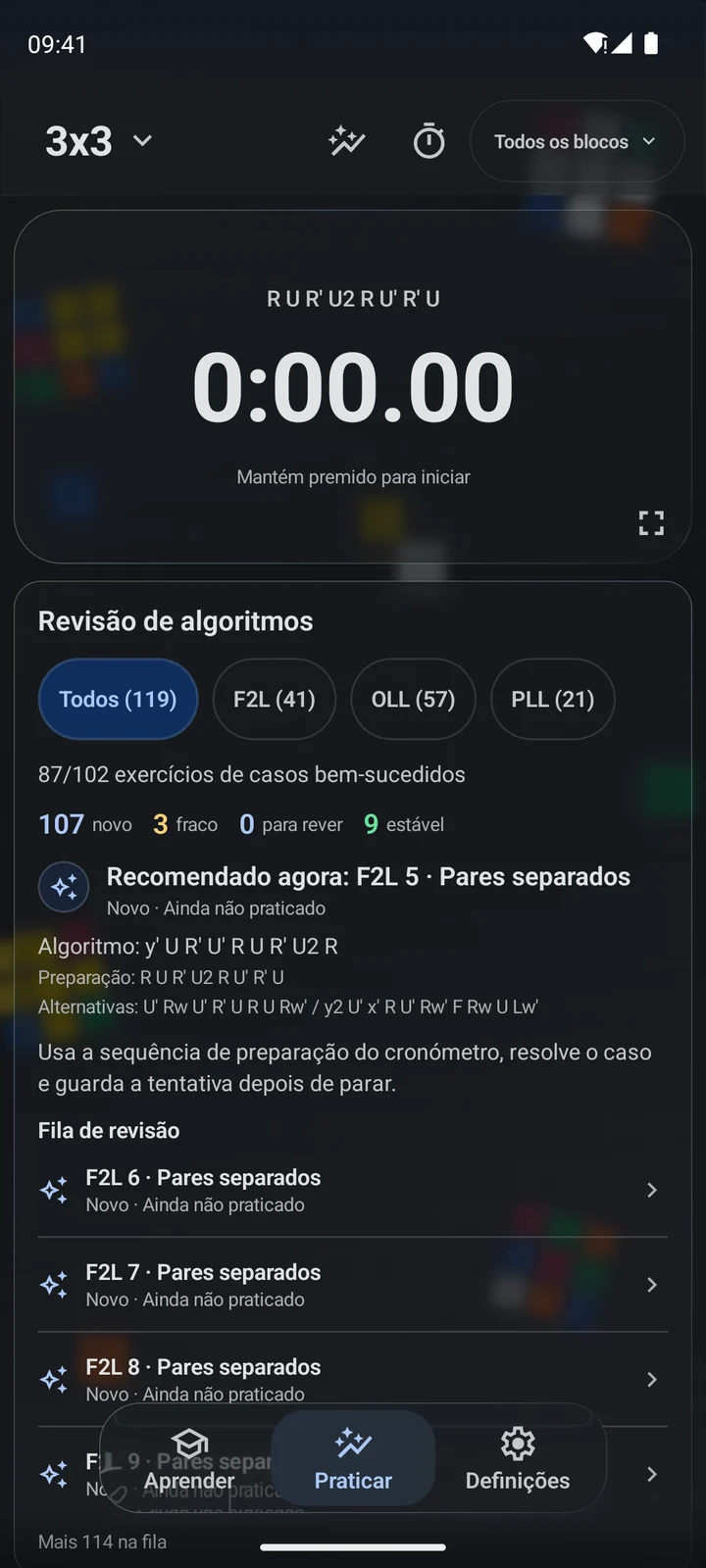 Cubiq · Treino de algoritmos e etapas · Português (Portugal)