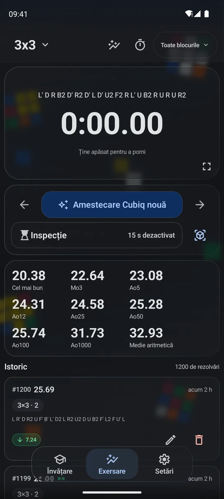 Cubiq · Cronometru și amestecări · Română