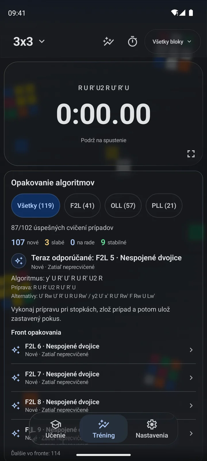Cubiq · Tréning algoritmov a fáz · Slovenčina