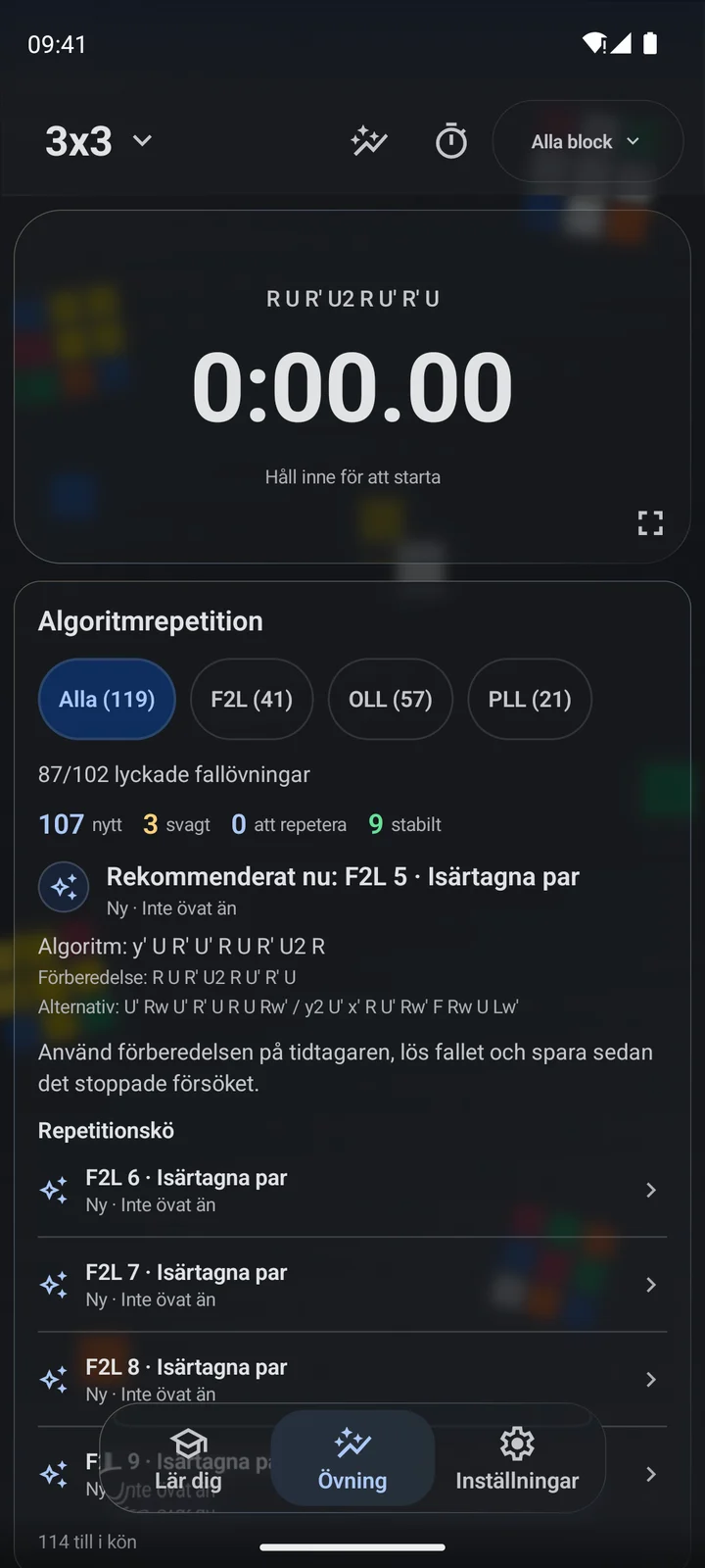 Cubiq · Träna algoritmer och steg · Svenska