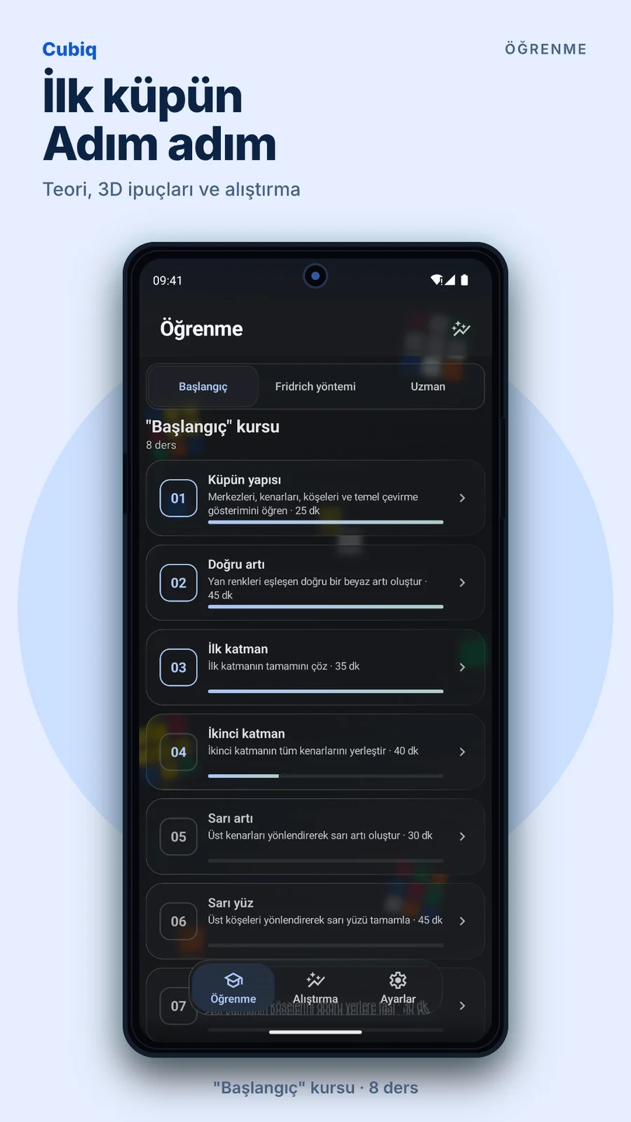 Cubiq · Başlangıçtan ileri tekniklere öğrenme · Türkçe
