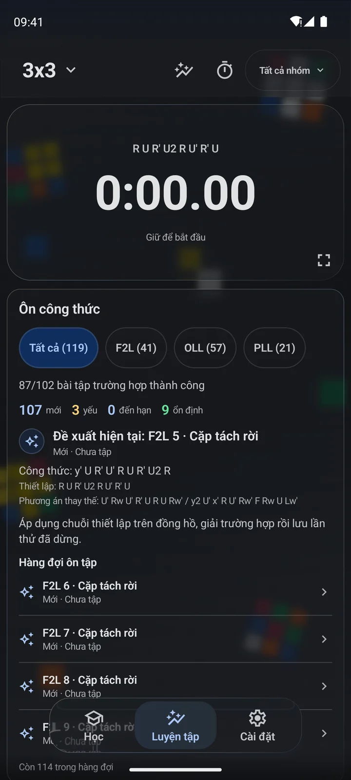 Cubiq · Luyện công thức và từng giai đoạn · Tiếng Việt